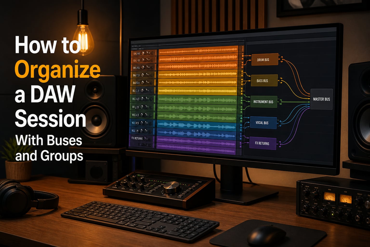 How to Organize a DAW Session With Buses and Groups