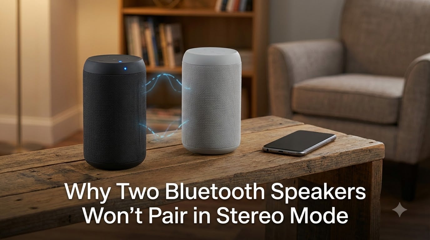 Why Two Bluetooth Speakers Won't Pair in Stereo Mode