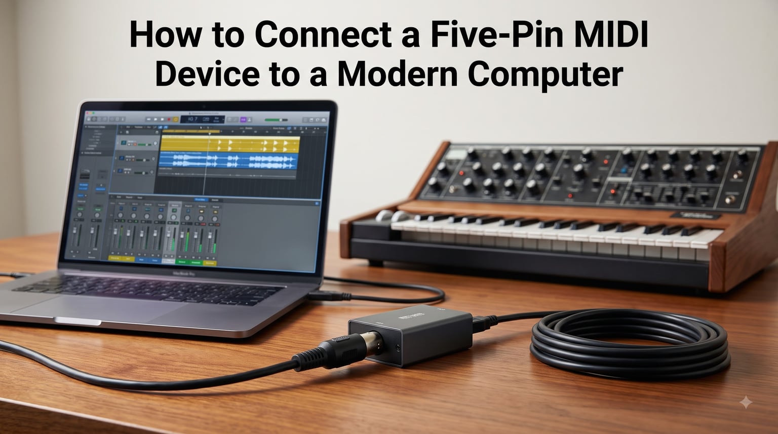 How to Connect a Five-Pin MIDI Device to a Modern Computer
