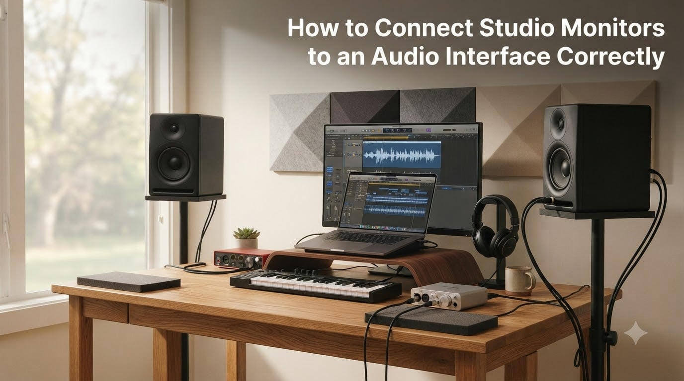 How to Connect Studio Monitors to an Audio Interface Correctly