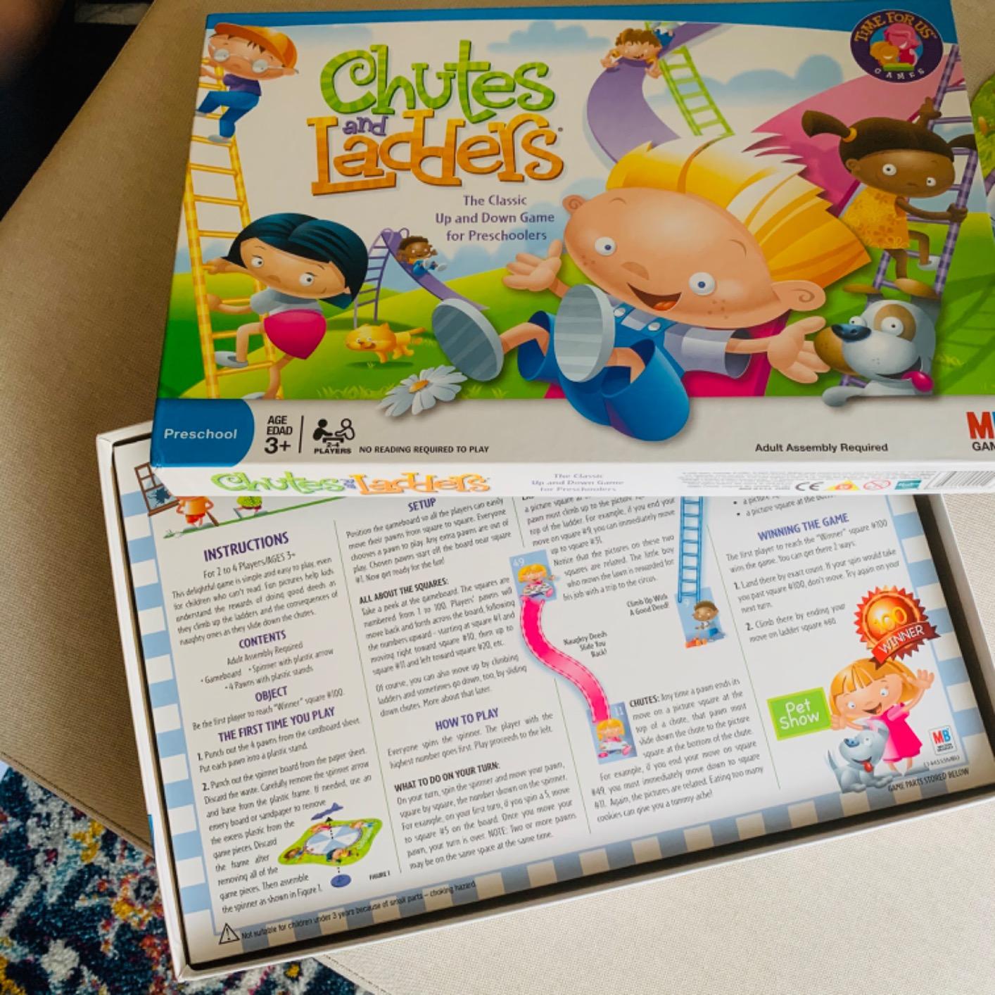 Hasbro Gaming Chutes and Ladders Board Game, 2 to 4 Players, Gift for Kids, Preschool Classroom Games, Ages 3+ (Amazon Exclusive) customer photo 1