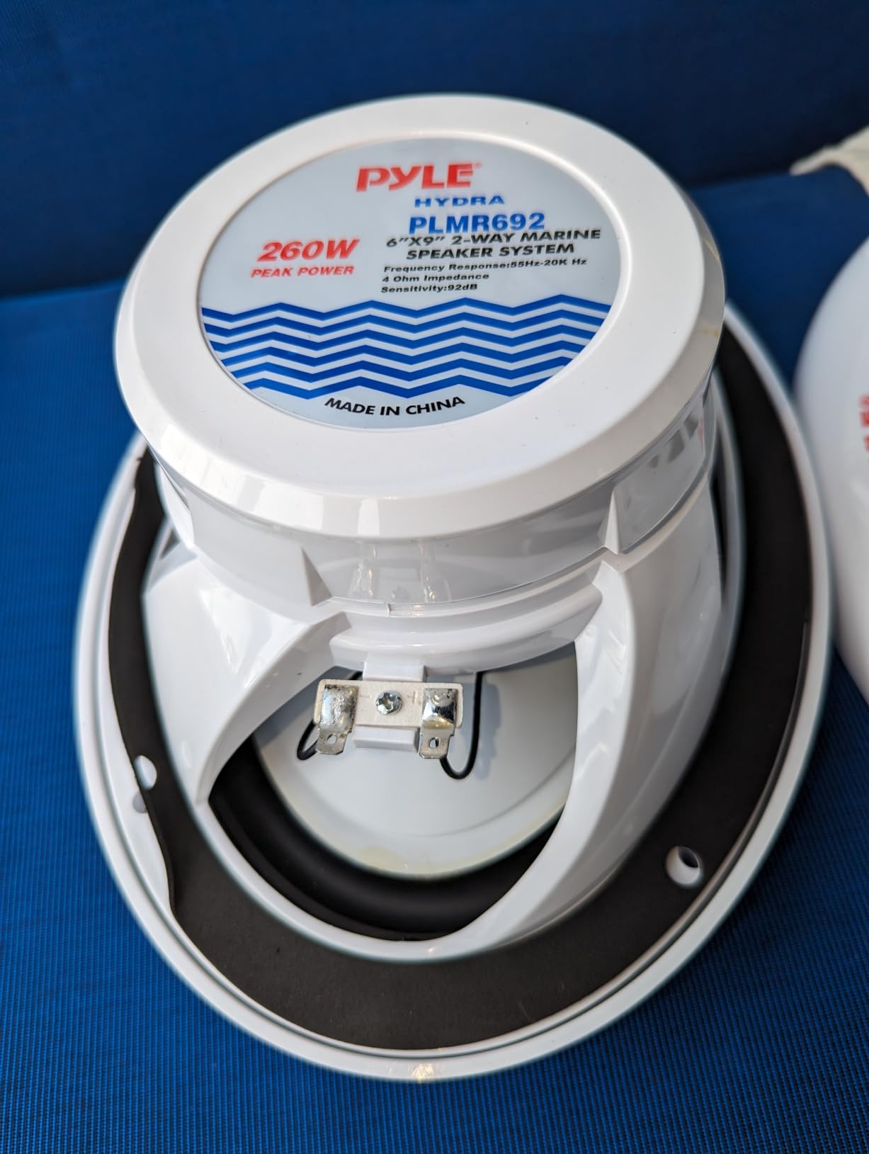 Pyle 6x9 Inch Dual Marine Speakers - 2 Way Waterproof and Weather Resistant Outdoor Audio Stereo Sound System with 260 Watt Power, Poly Carbon Cone and Cloth Surround - 1 Pair - PLMR692 customer photo 2