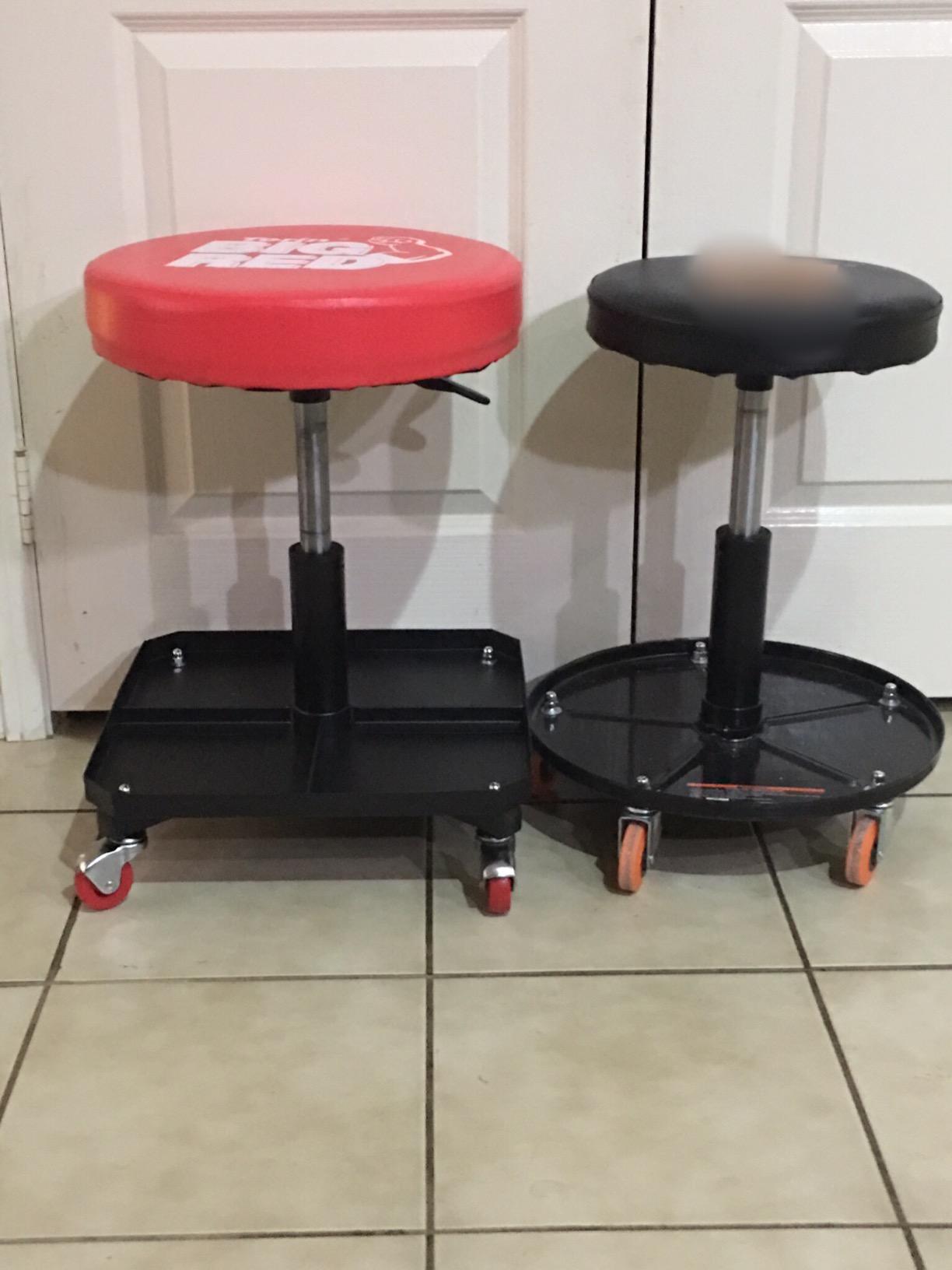 Big RED Pneumatic Rolling Mechanic Stool, Large customer photo 2