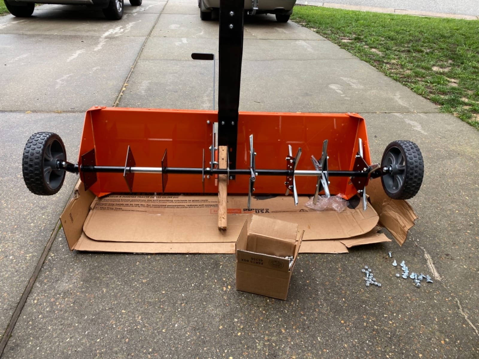 Agri-Fab 48 In Tow Behind Lawn Plug Aerator with 32 Galvanized Knives and Universal Hitch customer photo 1