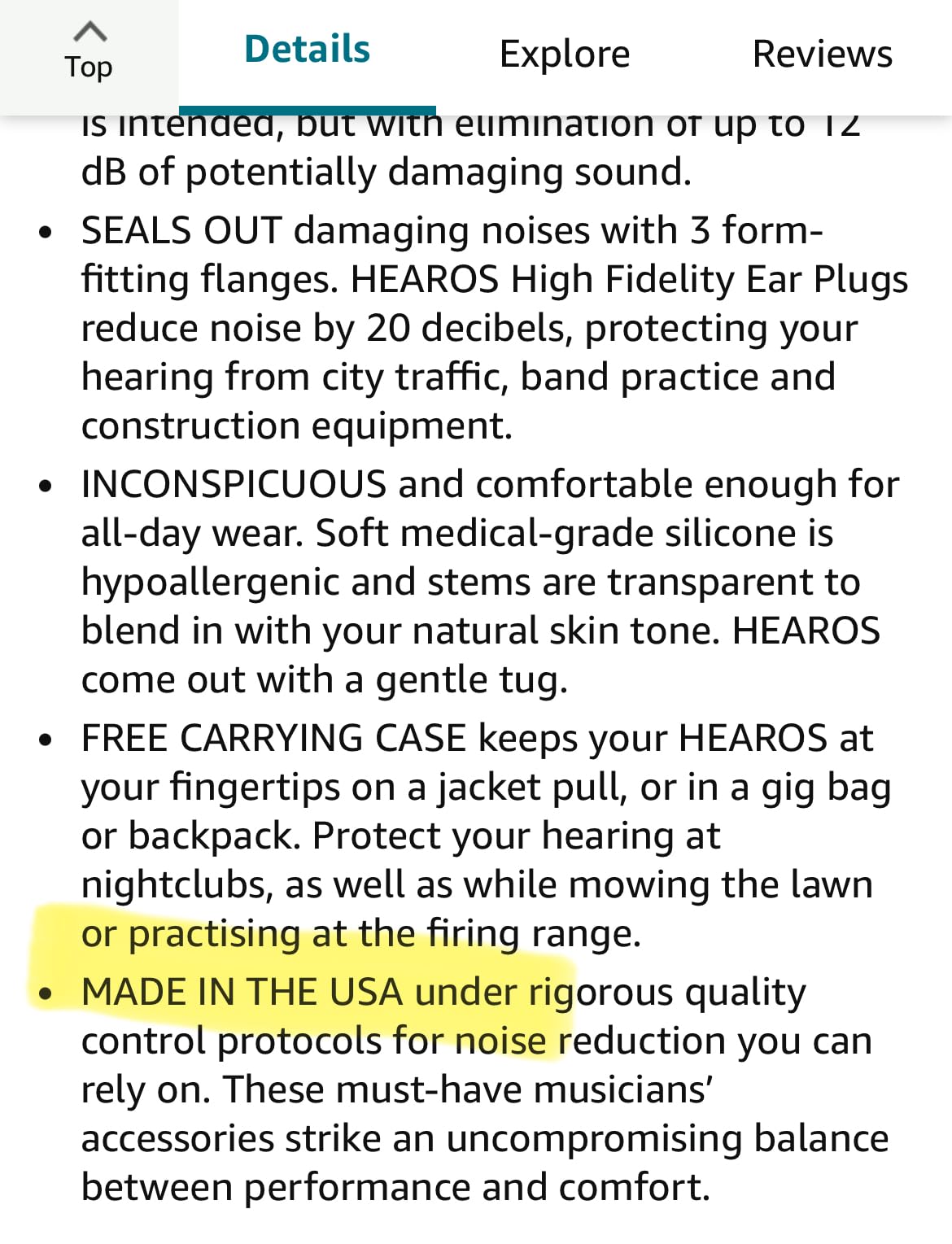 HEAROS High Fidelity Musician Ear Plugs Ultimate In Comfortable And Hearing Protection Professional Musicians Earplugs Noise Cancelling Earplugs For Concerts Motorcyclists Loud Events (1 Pair) customer photo 1
