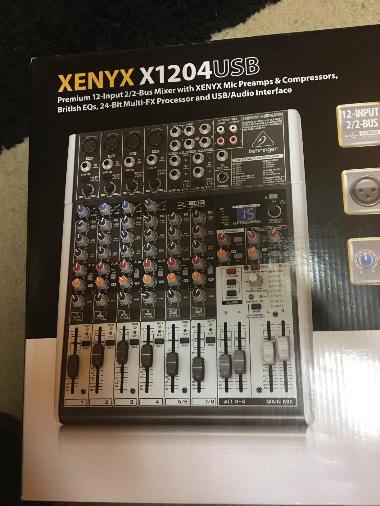 Behringer XENYX X1204USB Premium 12-Input 2/2-Bus Mixer with XENYX Mic Preamps and Compressors, British EQ, 24-Bit Multi-FX Processor and USB/Audio Interface customer photo 2