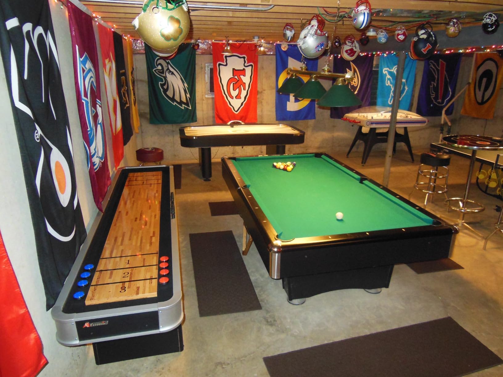 Atomic 9’ LED Shuffleboard Tables with Poly-Coated Playing Surface for Smooth, Fast Puck Action and Pedestal Legs with Levelers for Optimum Stability and Level Play customer photo 1