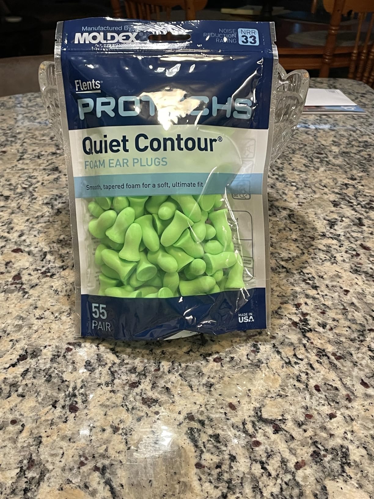 Flents Protechs Quiet Contour Foam Ear Plugs, NRR 33, 10 Pair, Green customer photo 2