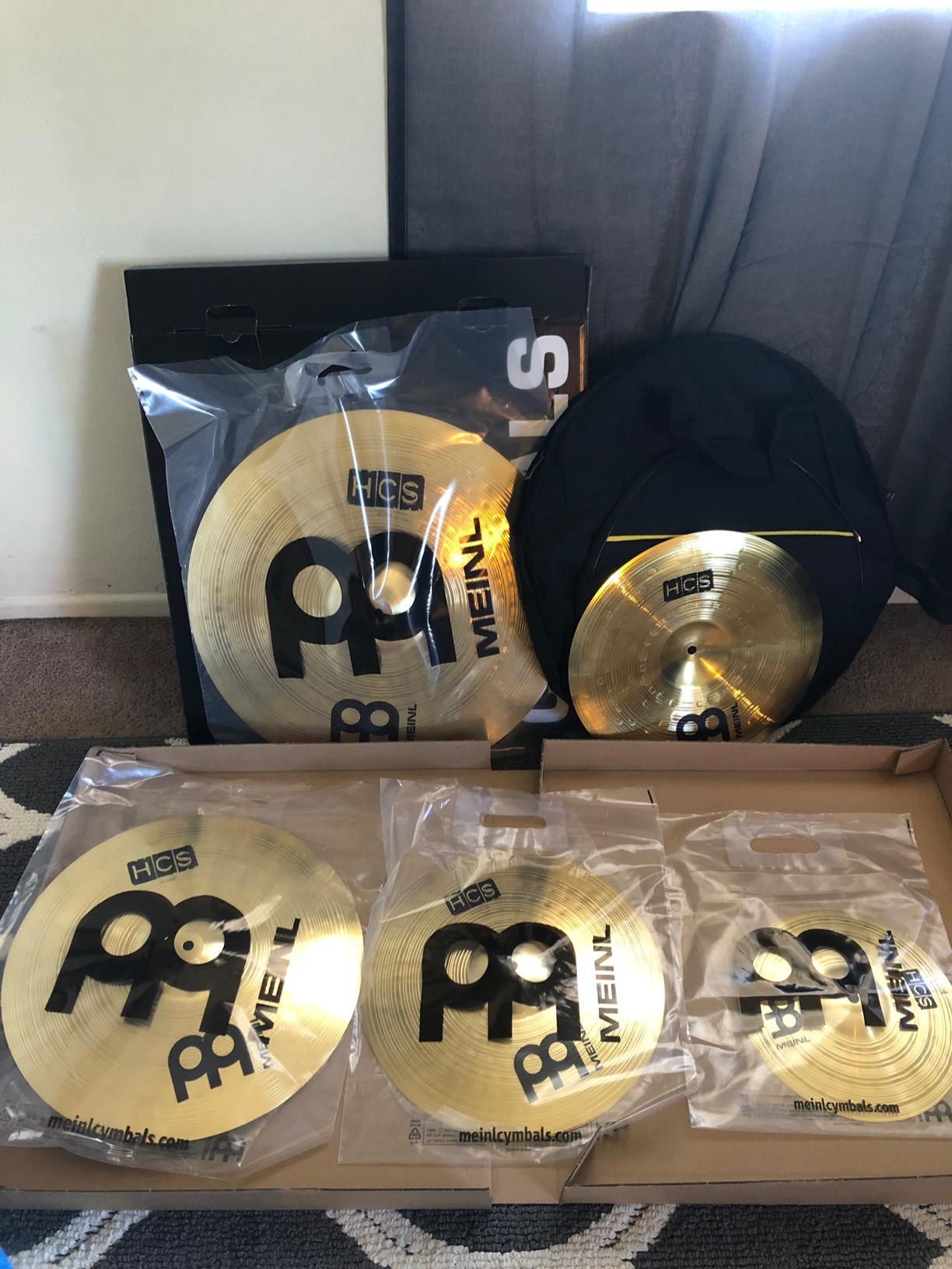 Meinl Cymbal Set Box Pack with 14” Hihats, 20” Ride, 16” Crash, Plus a FREE 10” Splash – HCS Traditional Finish Brass – Made In Germany, 2-YEAR WARRANTY (HCS141620+10) | 14