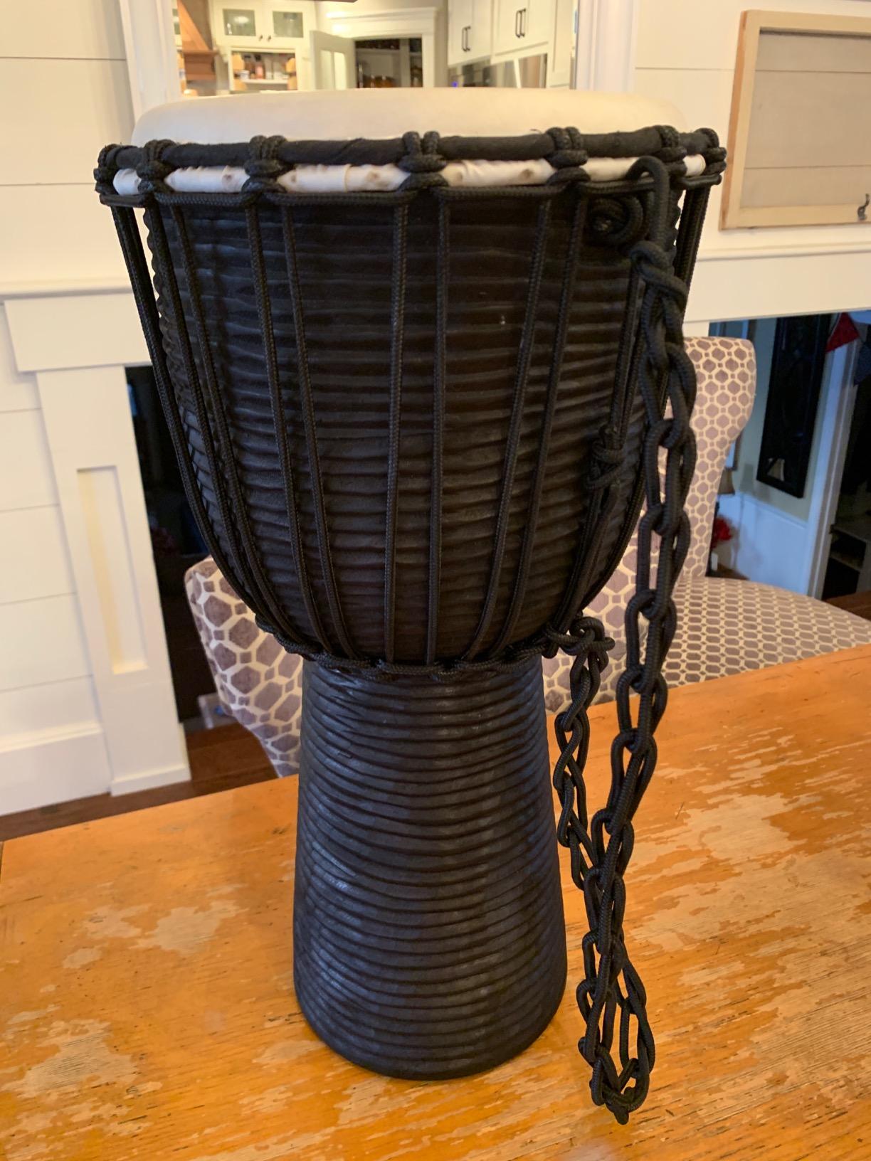Meinl Percussion Djembe with Mahogany Wood - NOT Made in CHINA - 10-Inch Medium Size Rope Tuned Natural Head, 2-Year Warranty | Professional Hand Carved African Drum, Solid Mahogany Shell, Goat Skin Head, For All Skill Levels and Settings customer photo 1