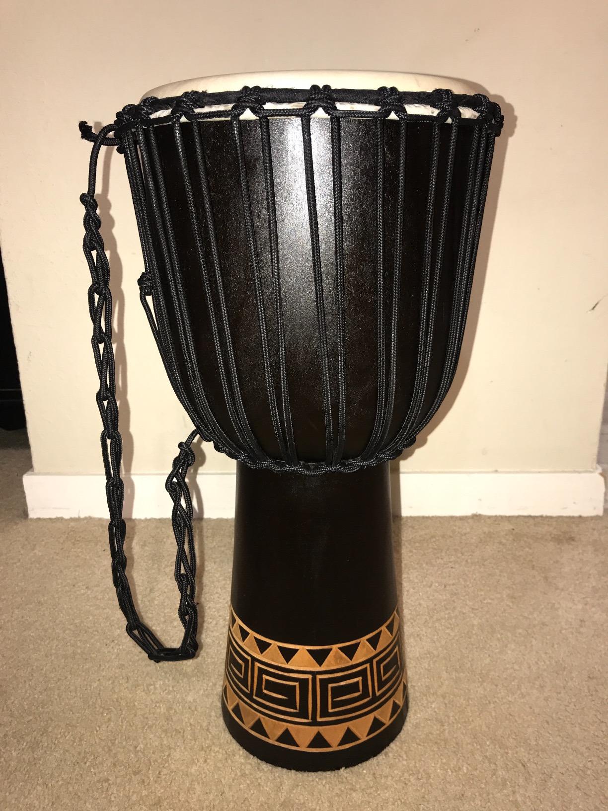 Meinl Percussion Djembe with Mahogany Wood - NOT Made in CHINA - 10-Inch Medium Size Rope Tuned Natural Head, 2-Year Warranty | Professional Hand Carved African Drum, Solid Mahogany Shell, Goat Skin Head, For All Skill Levels and Settings customer photo 2