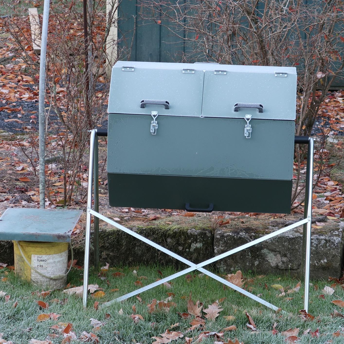 Jora Composter JK 270 - Outdoor Dual Chamber Compost Tumbler - 70 Gallon - Galvanized Steel Construction customer photo 2