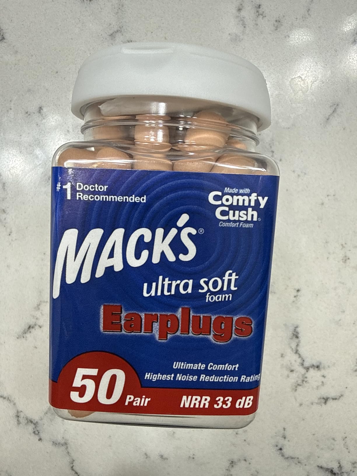 Mack's Ultra Soft Foam Earplugs, 50 Pair - 33dB Highest NRR | Made in USA customer photo 1