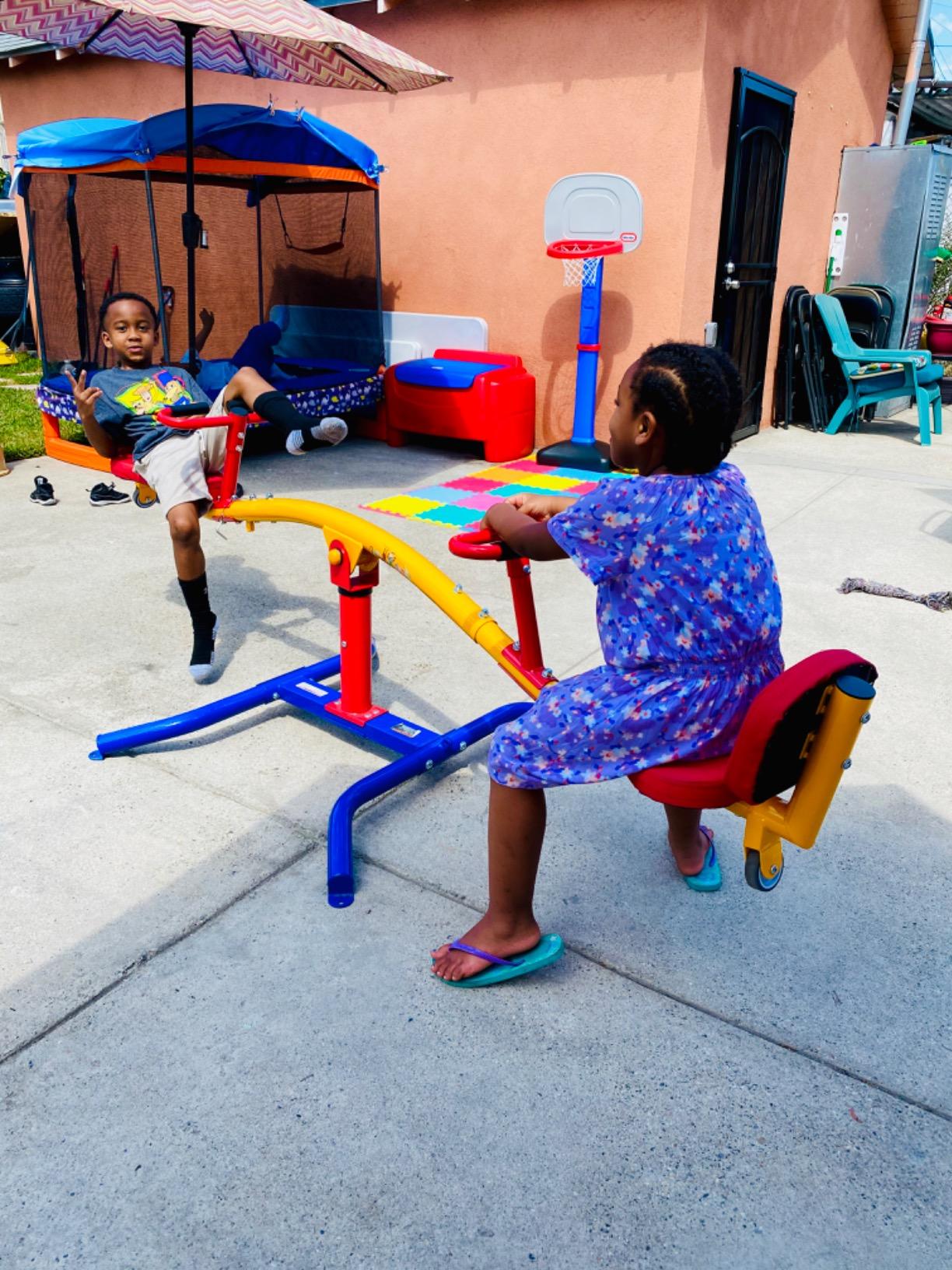 Gym Dandy Spinning Teeter Totter - 360-Degree Rotation Seesaw with Impact Absorbing Seats - Kids Backyard Playground Equipment, TT-360 customer photo 1