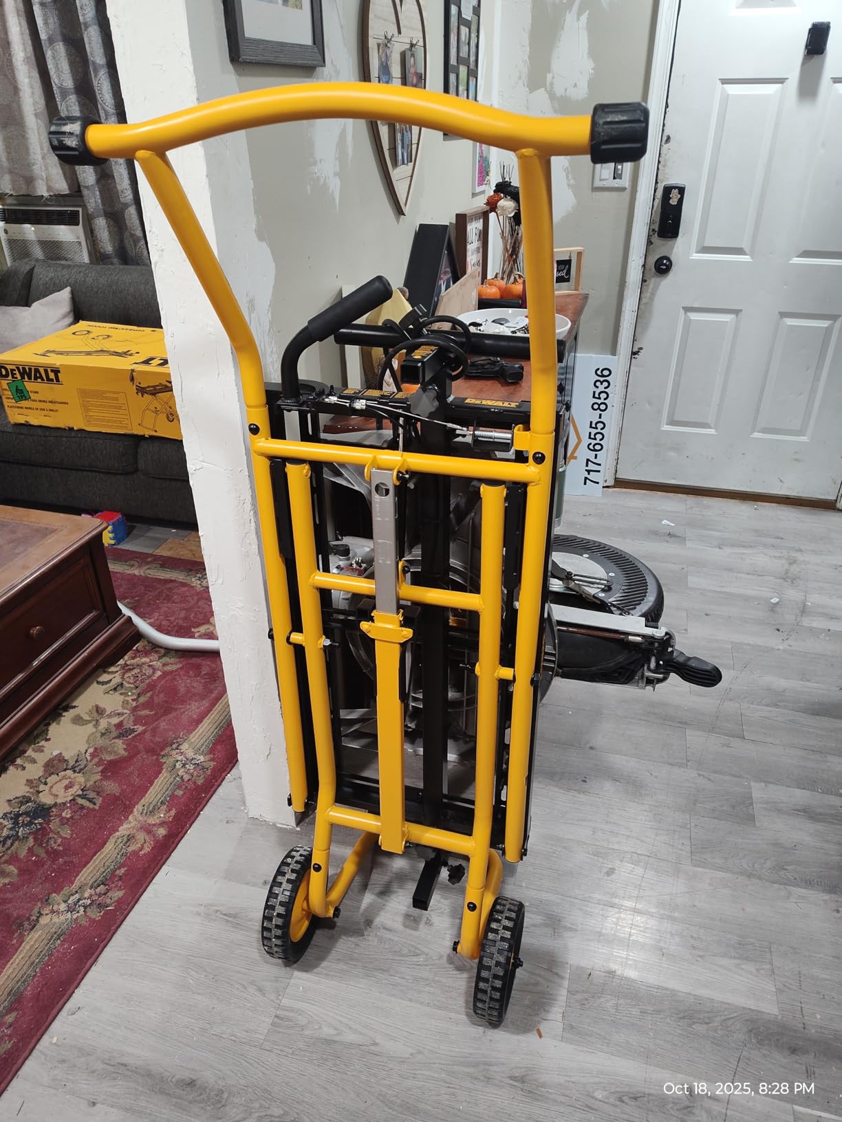 DEWALT Miter Saw Stand With Wheels, 32-1/2 in. x 60 in Foldable Rollling Stand, Adjustable Height, Durable Steel, 8 ft. Material Support, Universal Mounting Rails (DWX726) customer photo 1