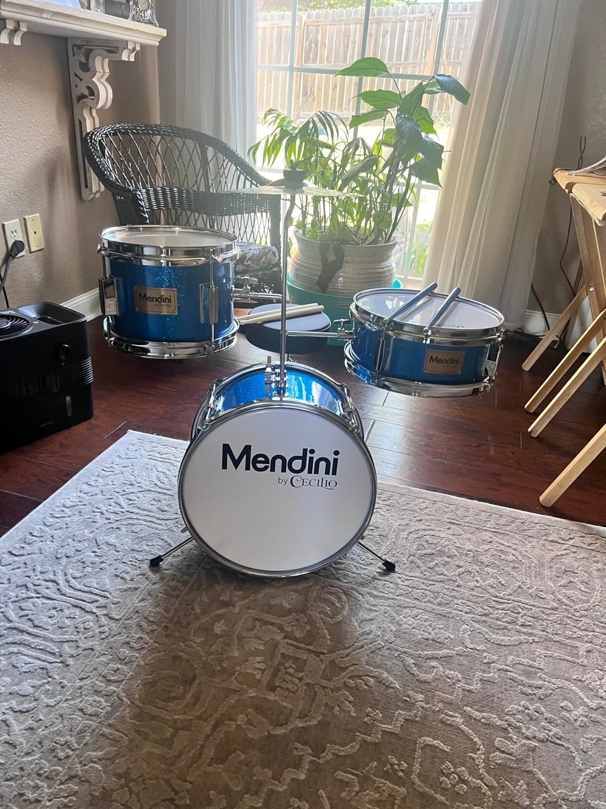 Mendini By Cecilio 13 Inch Drum Set, 3-Piece Junior Drum Set - Sky Blue customer photo 1
