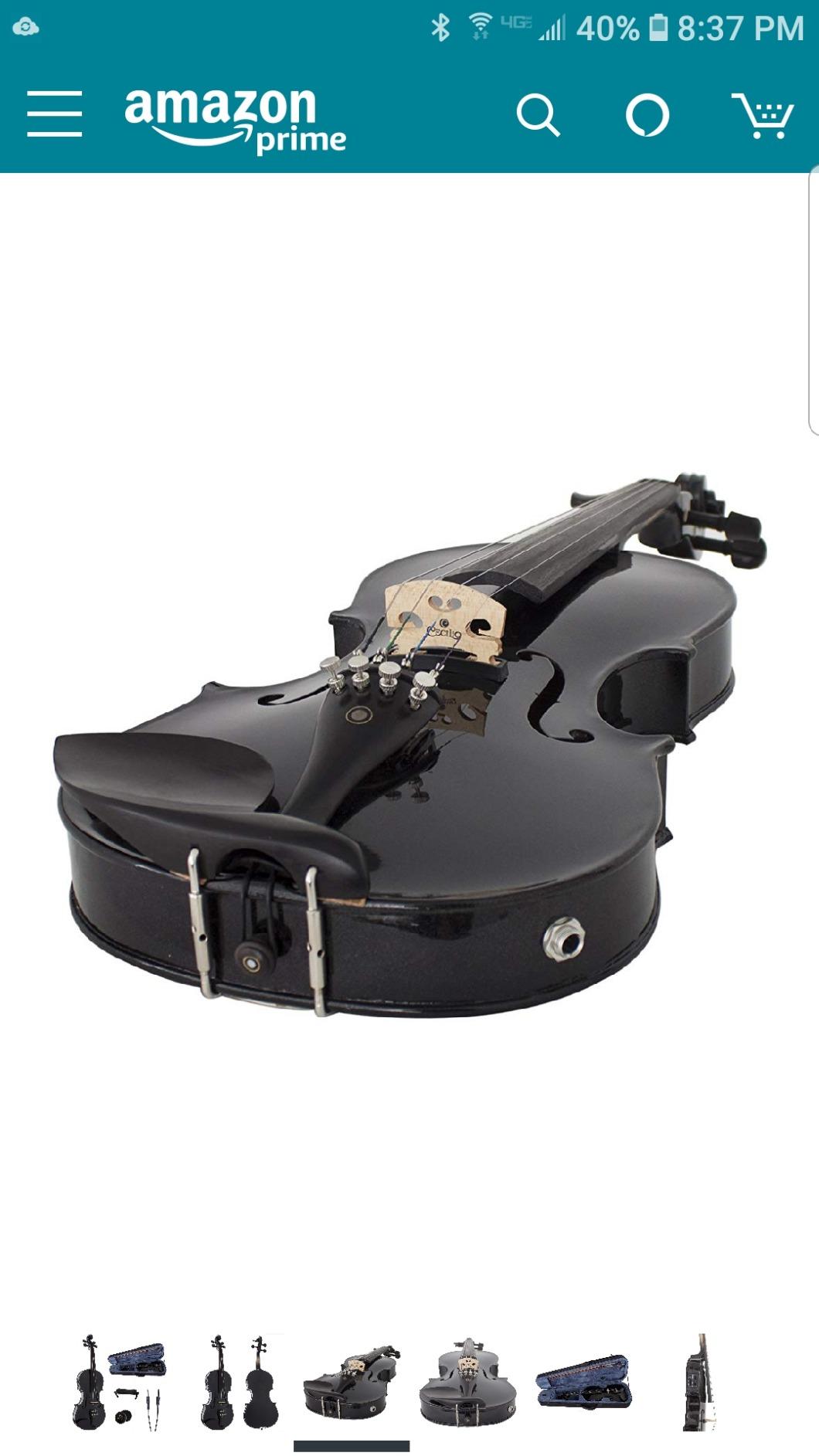 Cecilio 4/4 Full Size Acoustic & Electric Violin for Beginners & Professionals, Hand-Carved Solid Spruce Top, Ebony Fine Tuners, Full Set with Case, Bow, Rosin & AUX Cable (Metallic Black) customer photo 1