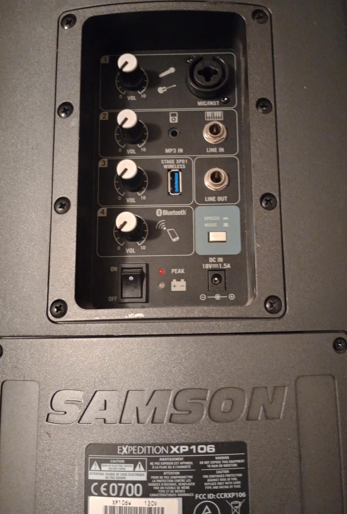 Samson Expedition XP106w 100 Watt Rechargeable Bluetooth Speaker with Wireless Handheld Microphone, Black customer photo 1