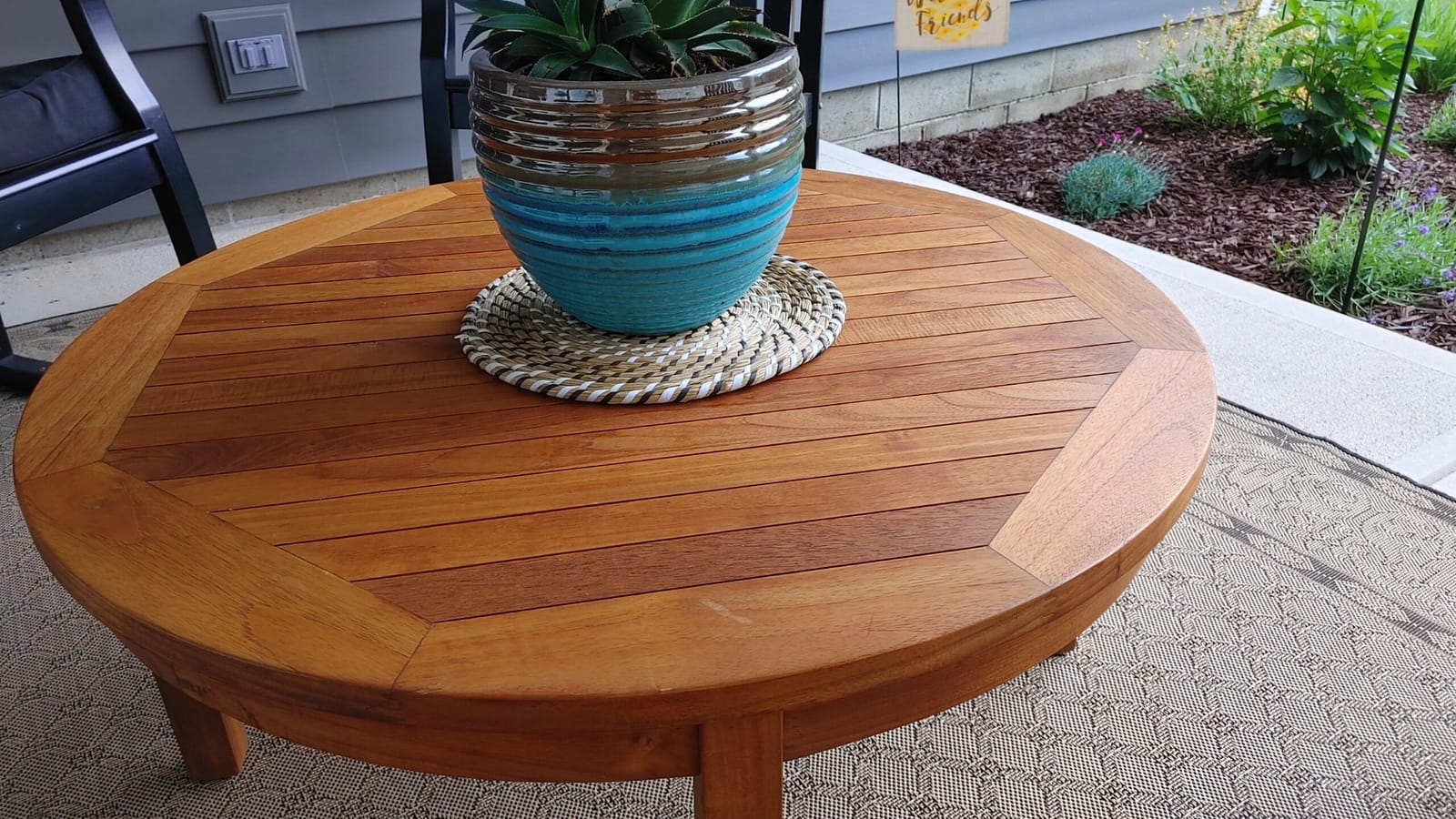 Modway Marina Premium Grade A Teak Wood Outdoor Patio Round Coffee Table in Natural customer photo 1