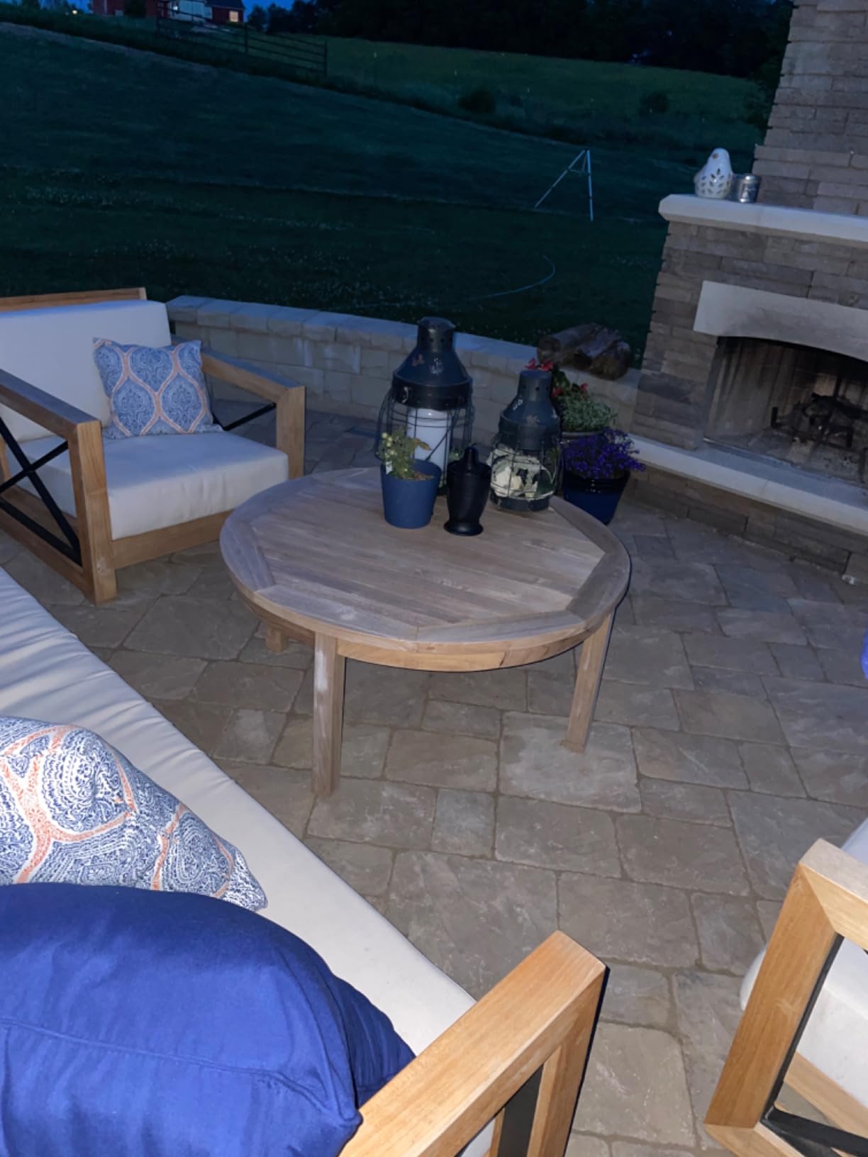 Modway Marina Premium Grade A Teak Wood Outdoor Patio Round Coffee Table in Natural customer photo 2