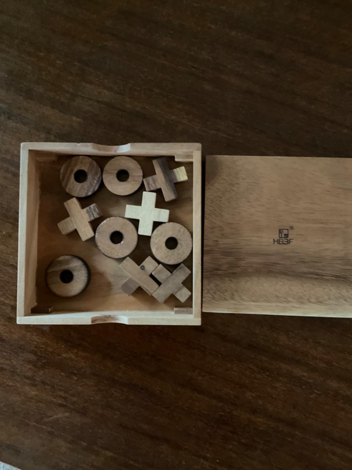BSIRI Wooden Tic Tac Toe Game Coffee Tabletop XO Blocks Ideal for Family Living Room Games Night for Adults for Desk Decor and Unique Wood Gifts for All Occasions 5.5 Inch customer photo 1