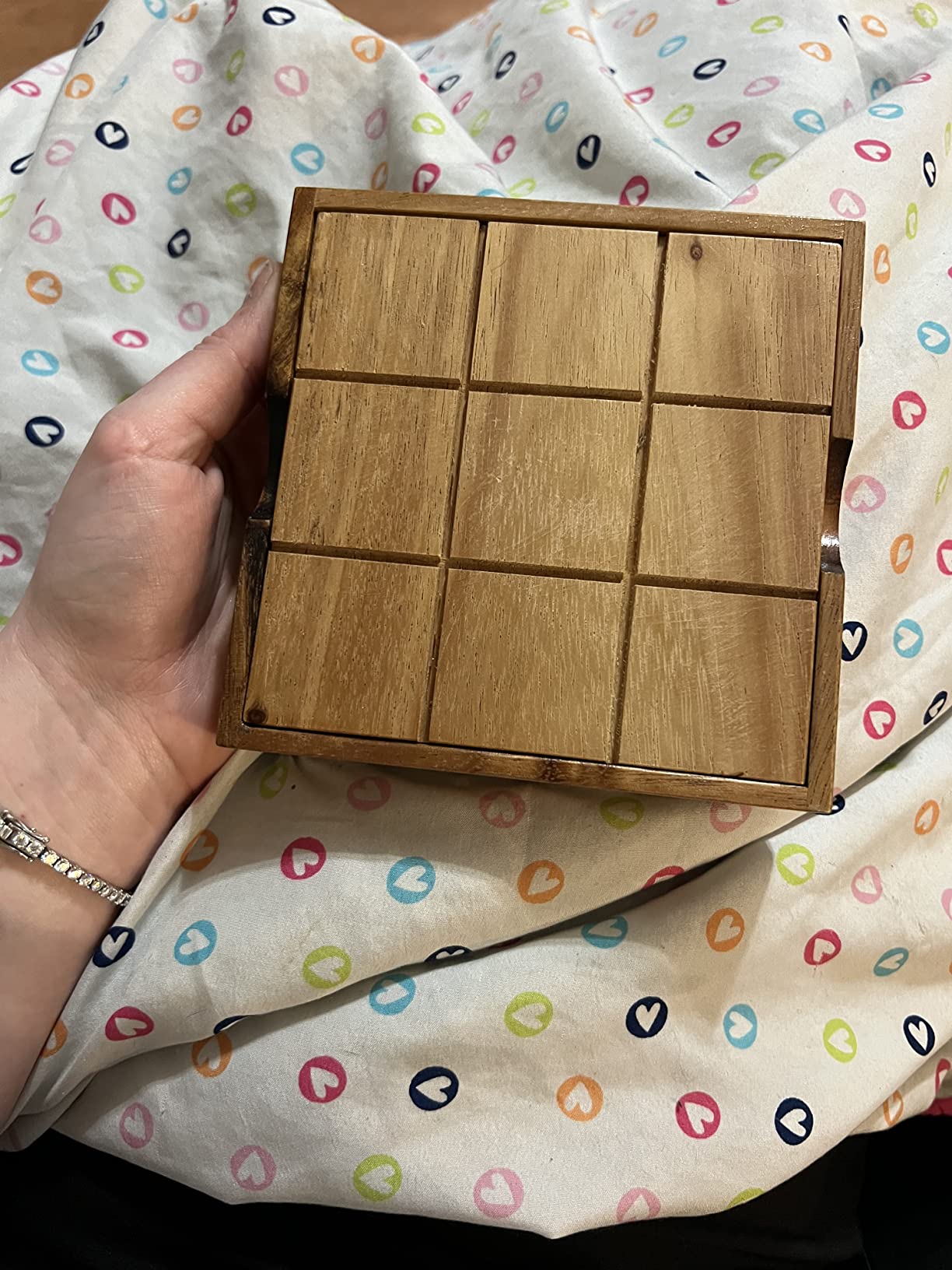BSIRI Wooden Tic Tac Toe Game Coffee Tabletop XO Blocks Ideal for Family Living Room Games Night for Adults for Desk Decor and Unique Wood Gifts for All Occasions 5.5 Inch customer photo 2
