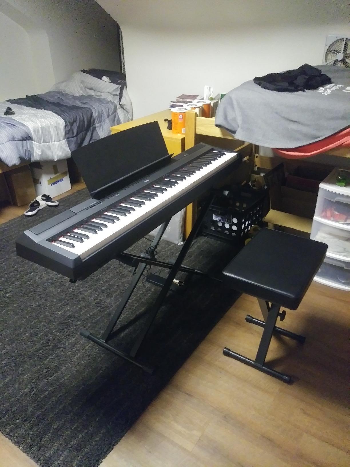Yamaha P115 88-Key Weighted Action Digital Piano with Sustain Pedal, Black customer photo 1