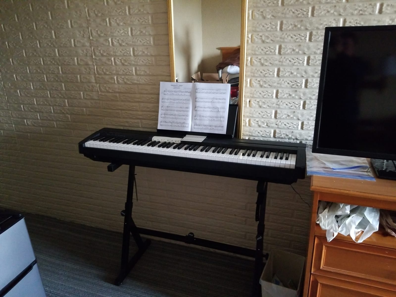 Yamaha 88-Key Weighted Portable Digital Piano Keyboard with Music Rest, Sustain Foot Switch, Built-in Speakers, USB Connectivity, Black (P45B) customer photo 1