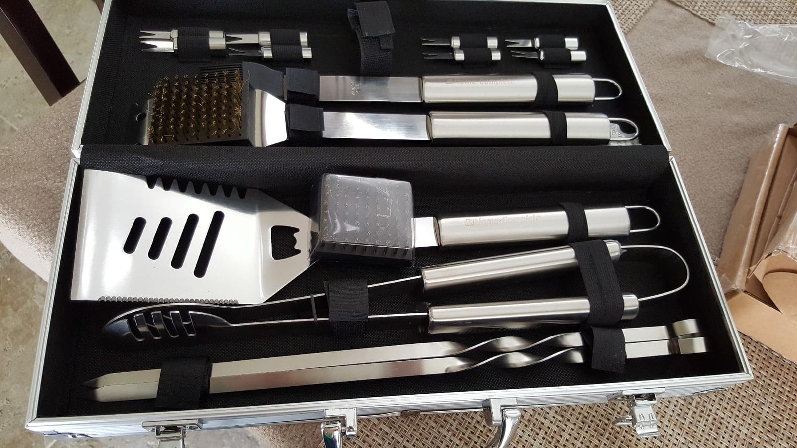 Home-Complete Stainless Steel BBQ Grill Accessories Set, 16-Piece-Set customer photo 1