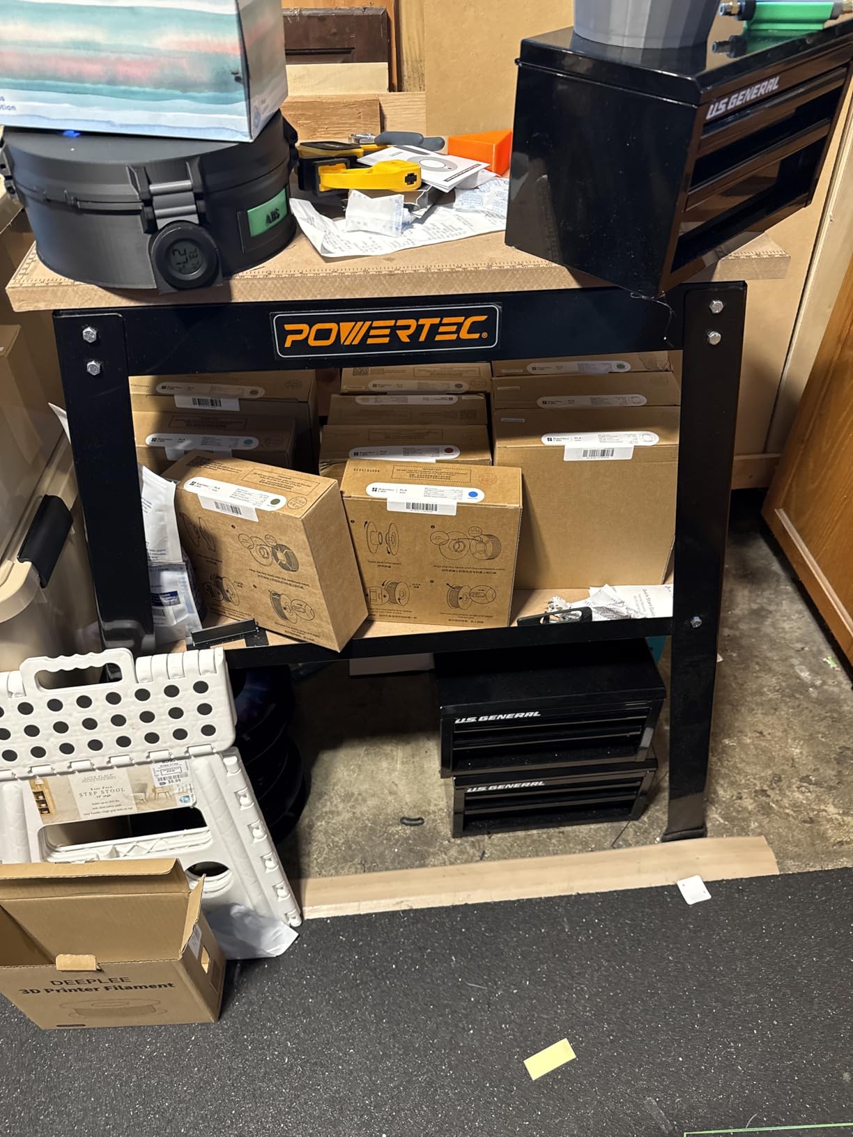 POWERTEC Tool Stand, MDF Split Top Expands to 20