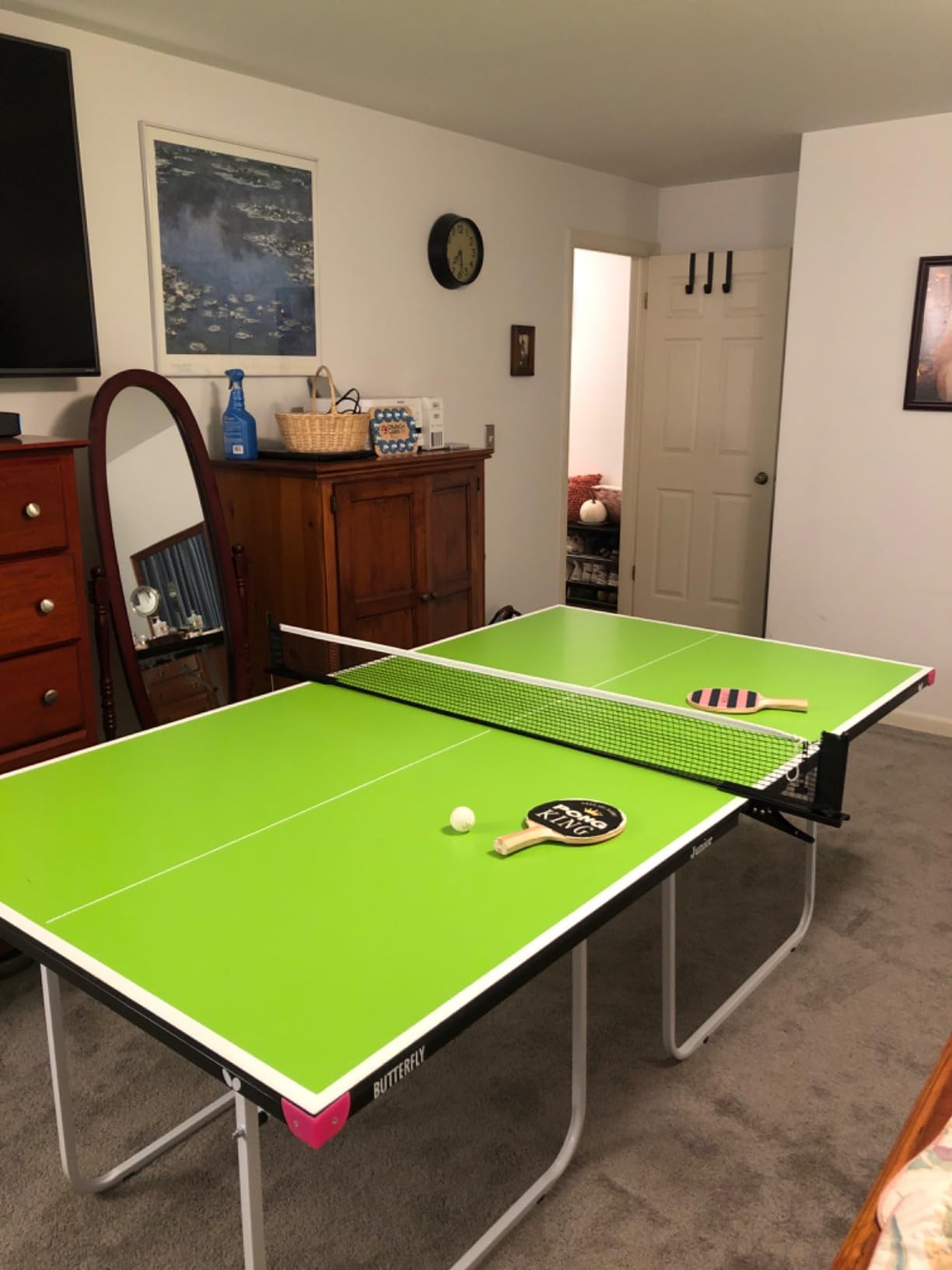Butterfly Junior Ping Pong Table - 3/4 Size Table Tennis Table - Space Saver Game Table for Game Room - Regulation Height Ping Pong Table - Sturdy Frame - Ships Assembled with Net customer photo 2