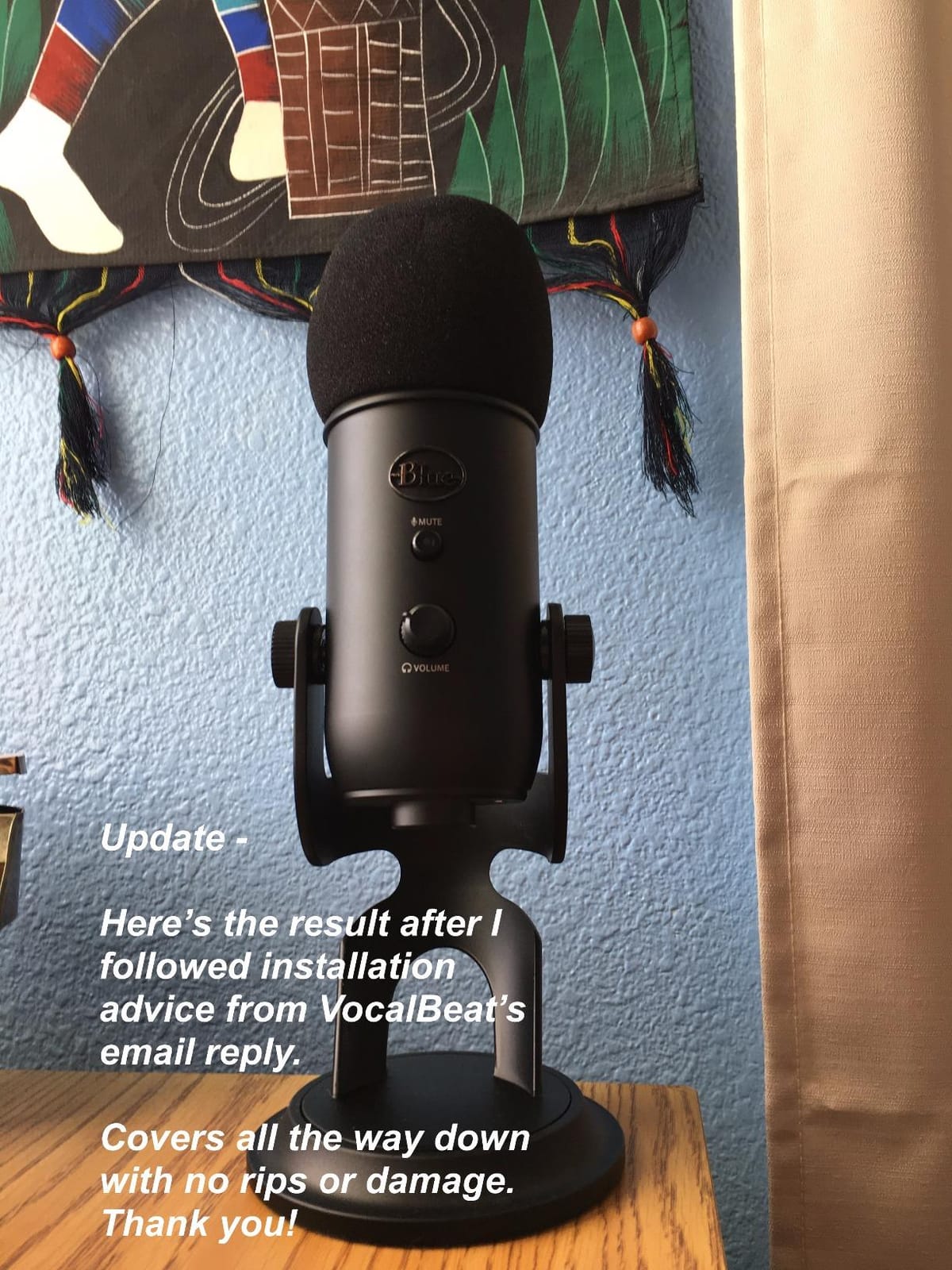 Foam Windscreen for Blue Yeti Microphone - Pop Filter Cover made from Quality Sponge Material that Filters Unwanted Recording and Background Noises - Black Color customer photo 1