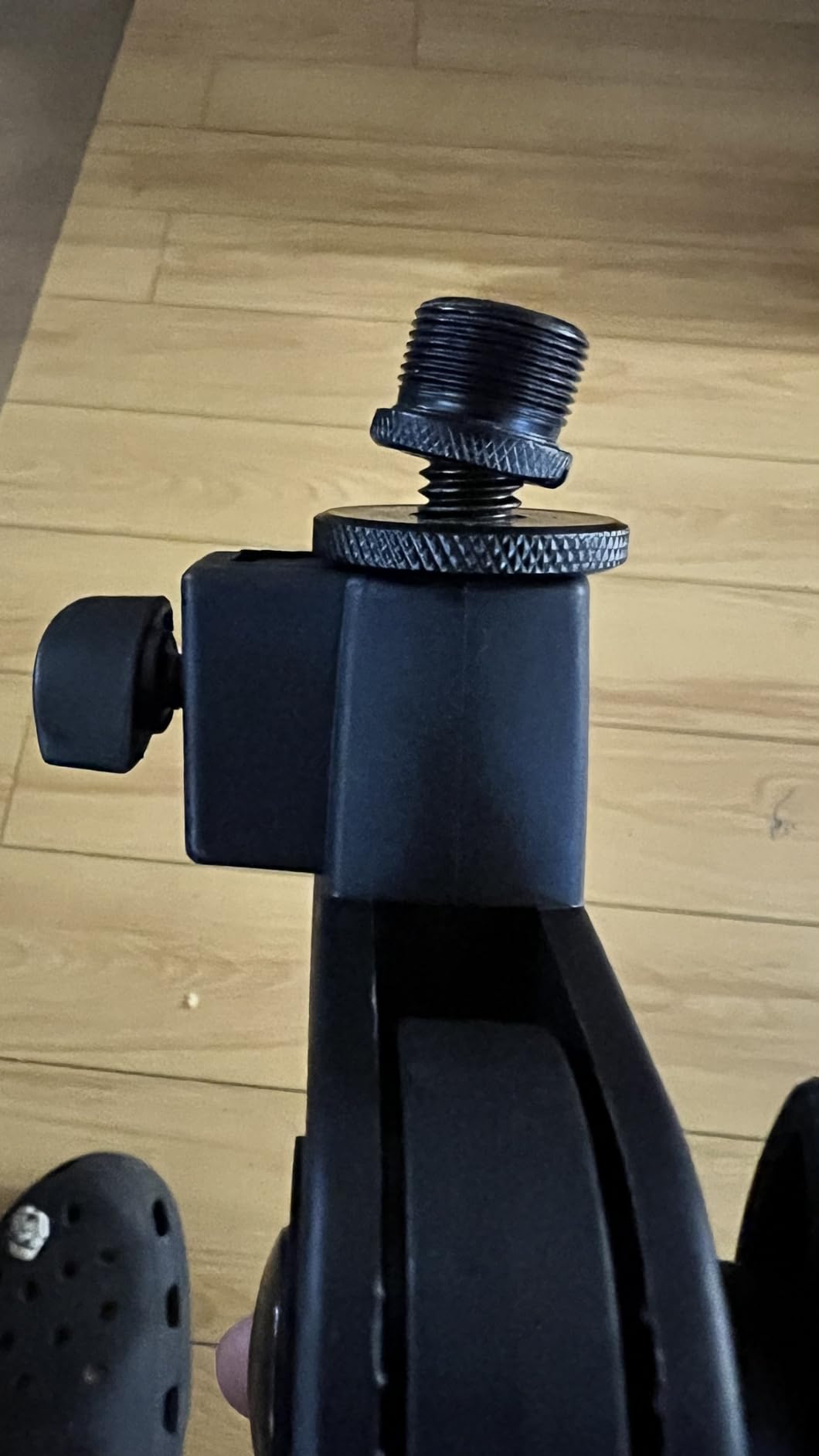 Amazon Basics Sturdy Portable Microphone Boom Arm Stand, Height Adjustable with Cable Management, Foldable Tripod Base, Up to 85.75