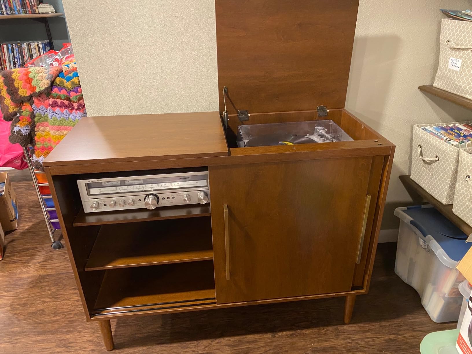 Crosley Furniture Everett Record Player Stand, Vinyl Storage customer photo 2