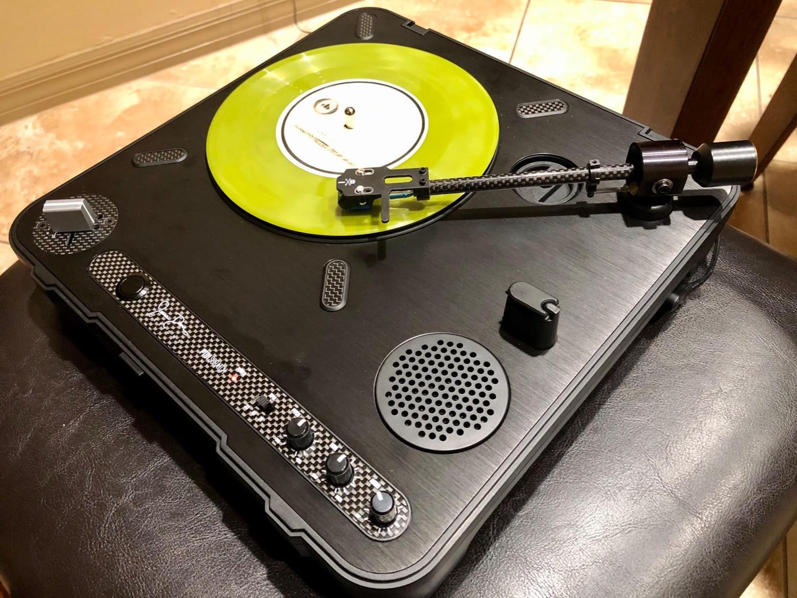 Numark PT01 Scratch Portable DJ Turntable | Scratch Switch, Built-In Speaker, 3-Speed Playback, USB Out, AC and Battery Power for Portablists customer photo 2