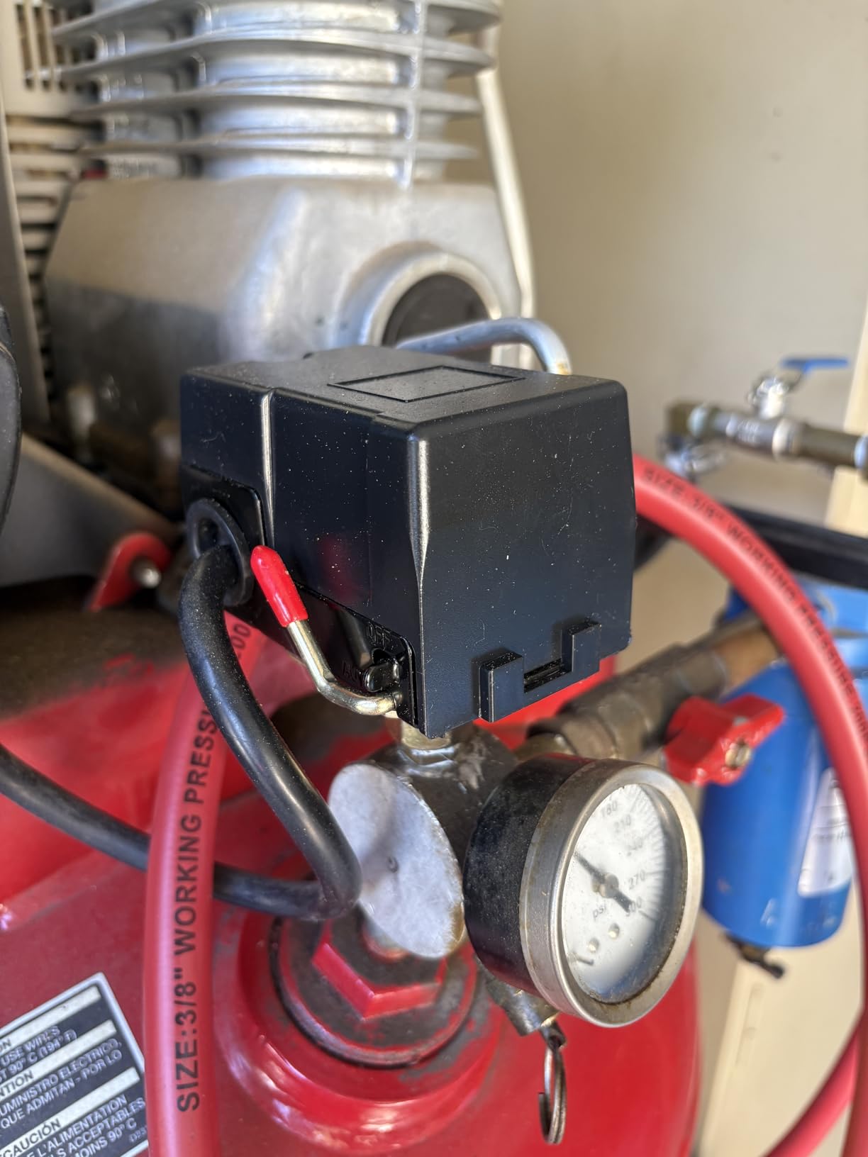 Air Compressor Pressure Switch 90-125 PSI, 26A Heavy Duty 1/4