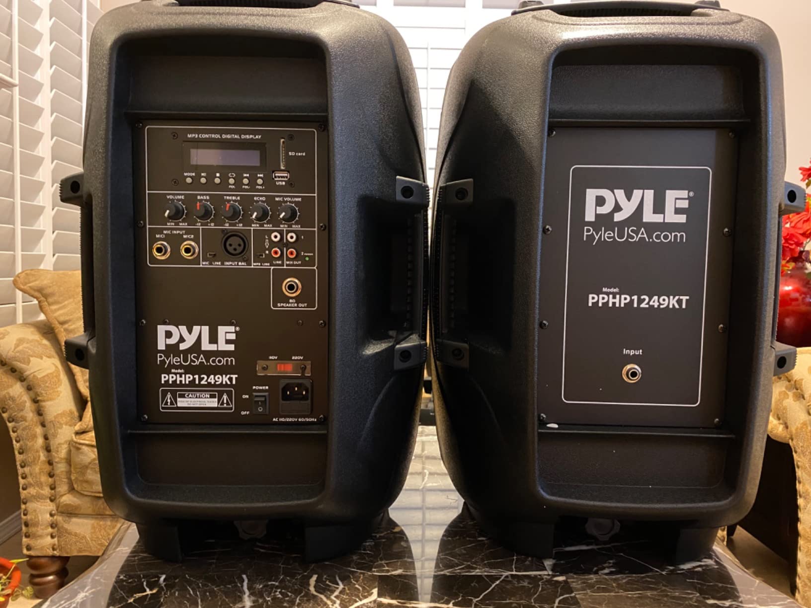 Pyle Active + Passive PA Systems - Dual 8inch 700 Watt Max Power Output Speaker with Microphone, Bluetooth Wireless Streaming, MP3/USB/SD/AUX Readers, Speaker Stands- Pyle PPHP849KT customer photo 2