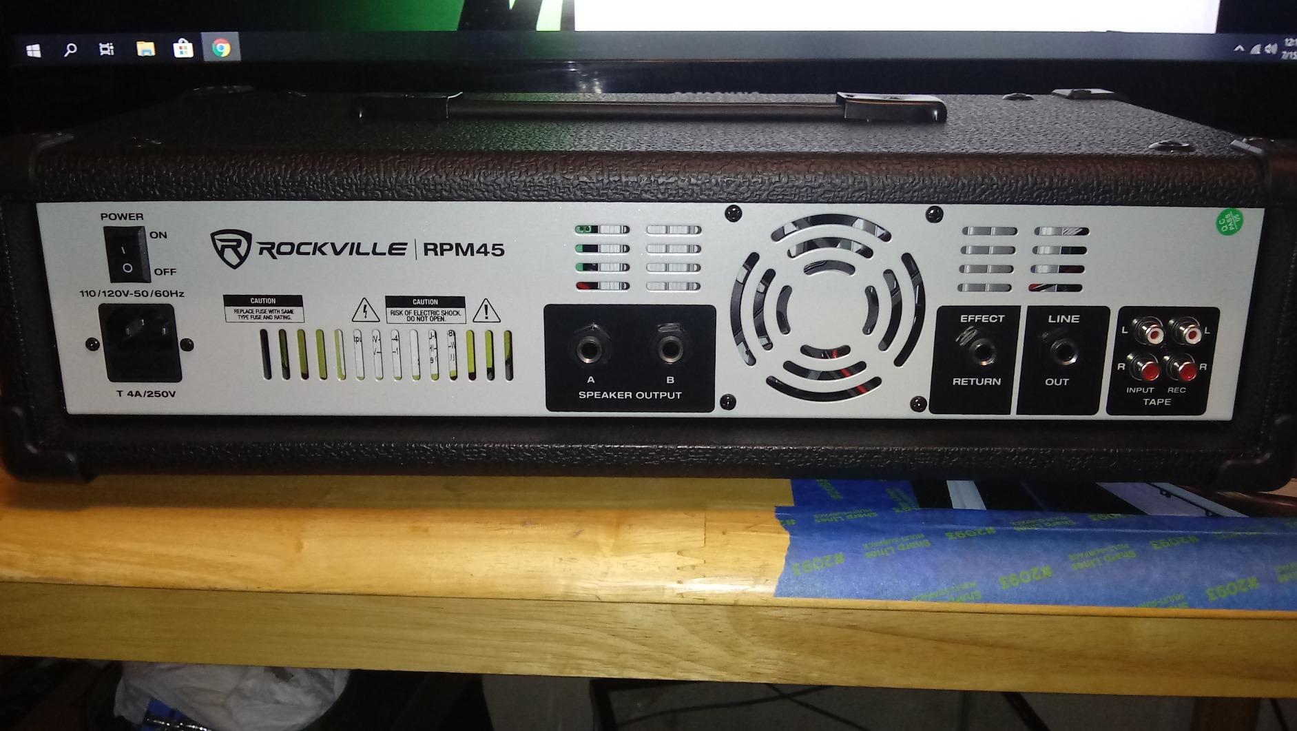 Rockville RPM45 1800w Powered 4-Channel Mixer Amplifier, USB, EQ, Effects, Phantom Power, Durable Wooden Enclosure, Compact Design, for Musicians and Small Venues | Phantom Power, Effects Processor, 4 XLR Inputs, 4 TRS Inputs, Echo & Delay, AUX Input, Fan Cooling System customer photo 2