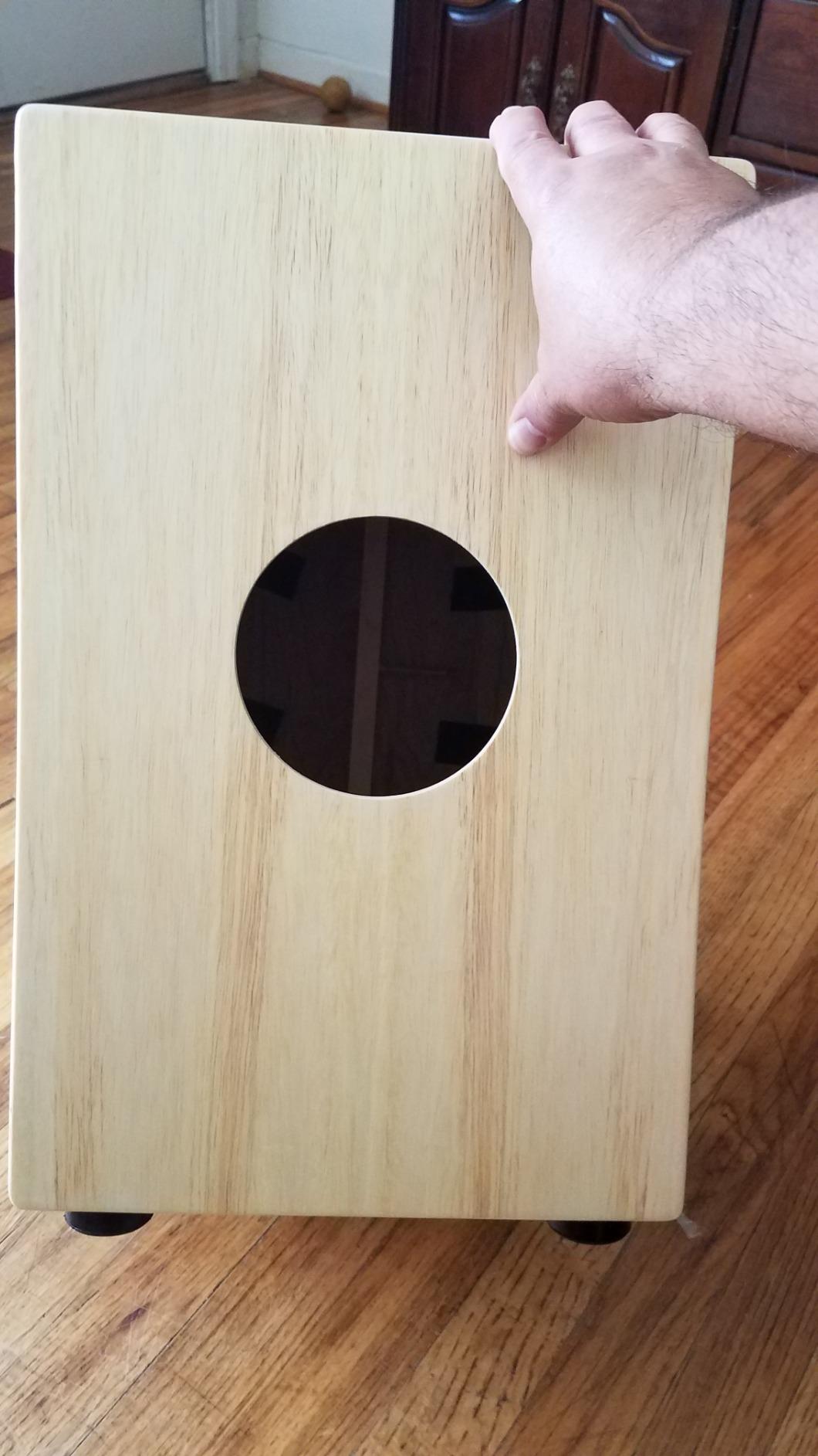 Pyle Jam - Wooden Cajon - Handcrafted Stringed Lightweight Percussion Box With Internal Guitar Strings, Rubber Capped Feet, Suitable For All Ages customer photo 2