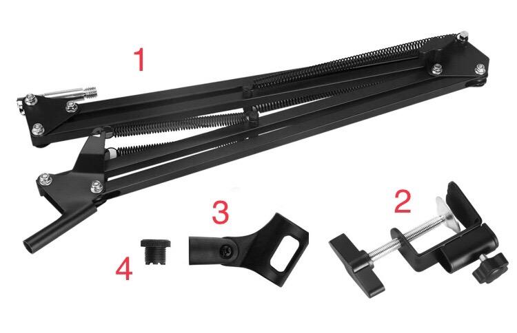 Microphone Arm,Aokeo AK-35 Microphone Desk Stand-Microphone Suspension Boom Scissor Arm Stand For Blue Yeti,Blue Snowball iCE,QuadCast,Elgato customer photo 2