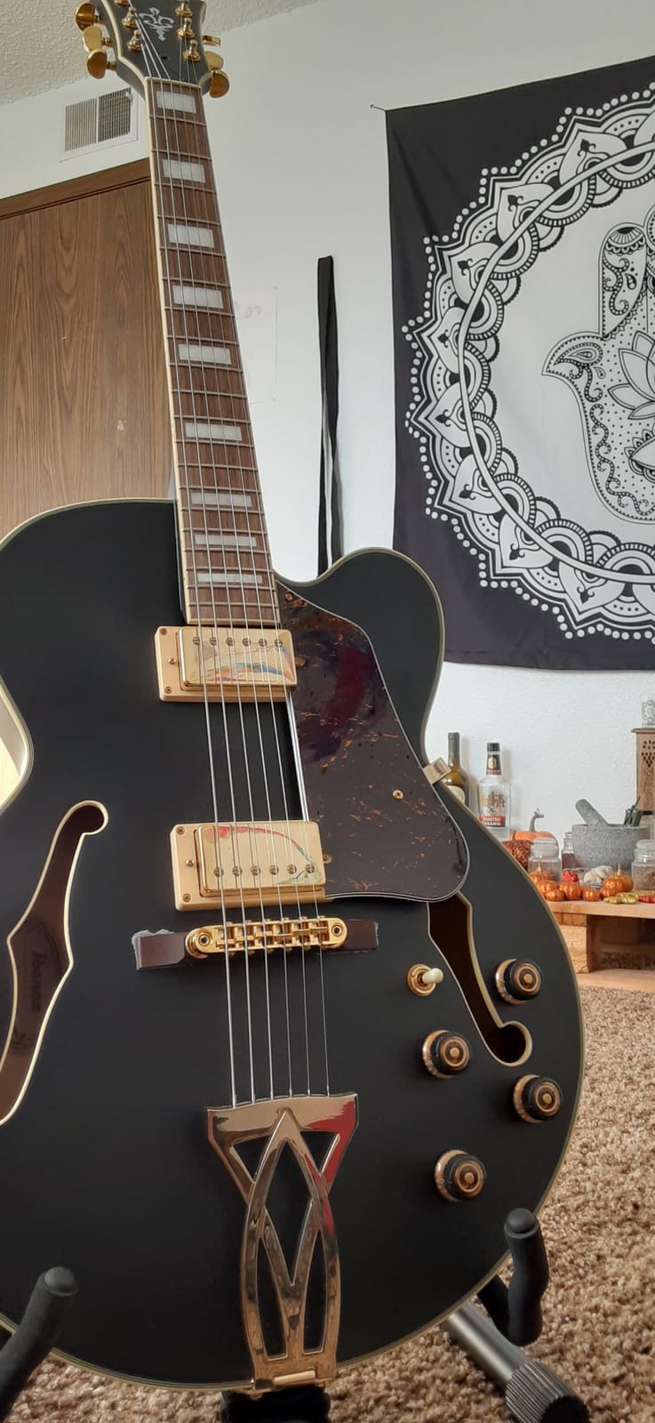 Ibanez AF75GBKF AF Artcore 6 String Black Flat Hollow Body Electric Guitar customer photo 1