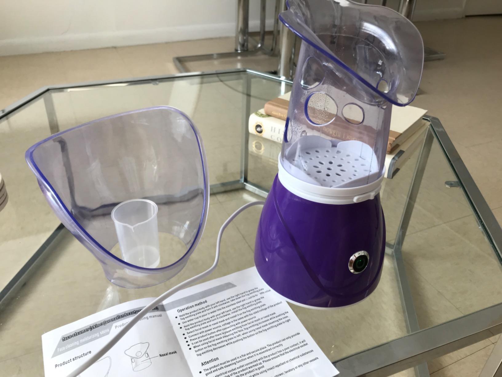 Hann Facial Steamer Professional Sinus Steam Inhaler Face Skin Moisturizer Facial Mask Sauna Spa Steamers with Aromatherapy Diffuser Humidifier Function (Purple) customer photo 2