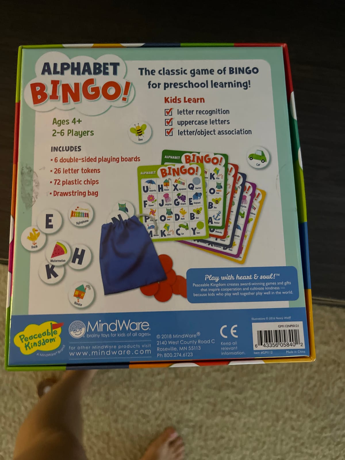 Peaceable Kingdom Alphabet Bingo! Letter Learning Educational Board Game for 2 to 6 Kids Ages 4+ customer photo 1