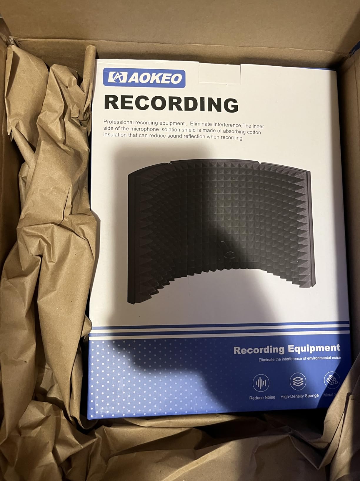 Aokeo Professional Studio Recording Microphone Isolation Shield,Suitable for Blue Yeti and Any Condenser Microphone Recording Equipment(AO-403) customer photo 1