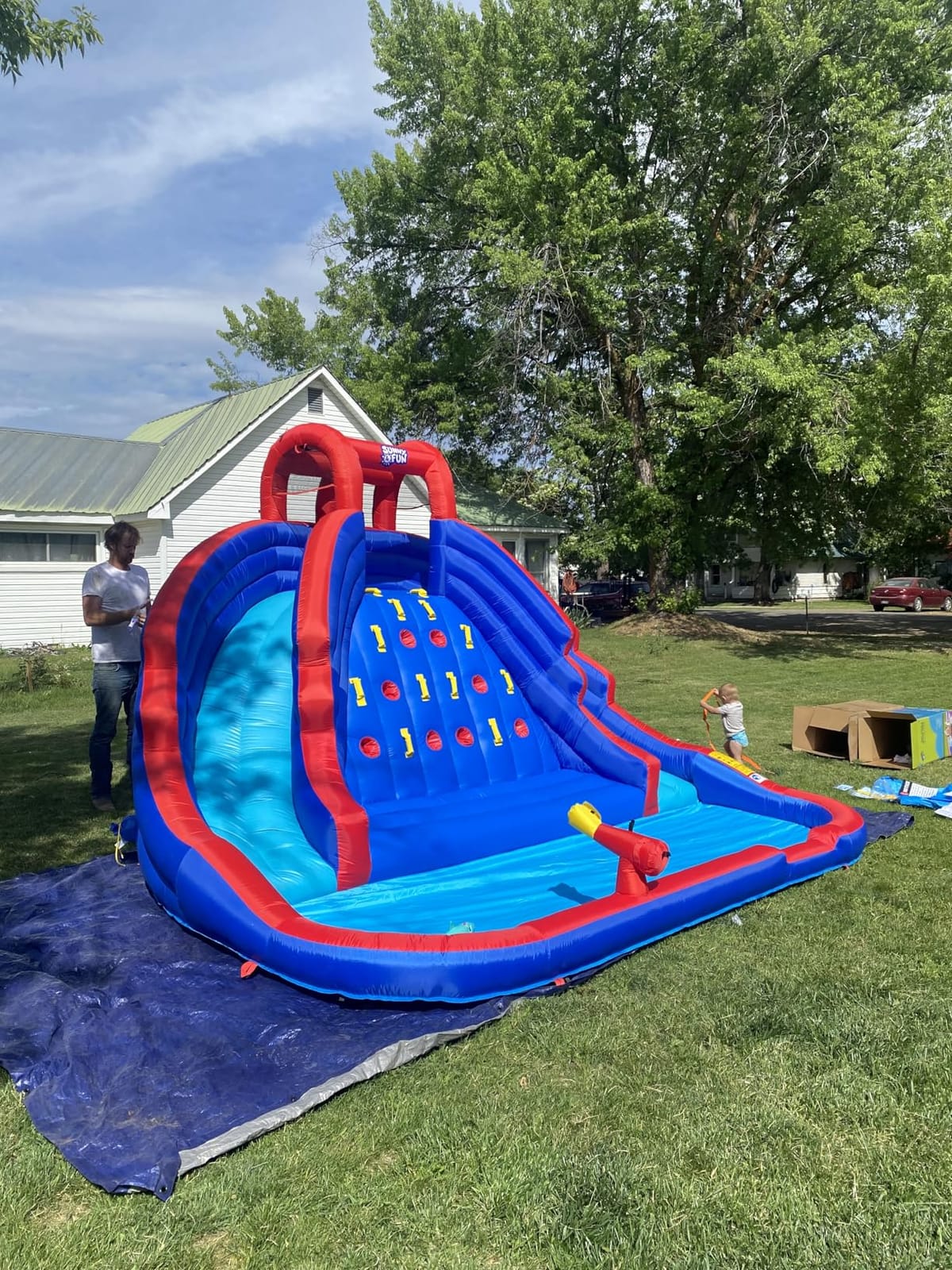 SUNNY & FUN Ultra Climber Inflatable Water Slide Park with Two Slides customer photo 2