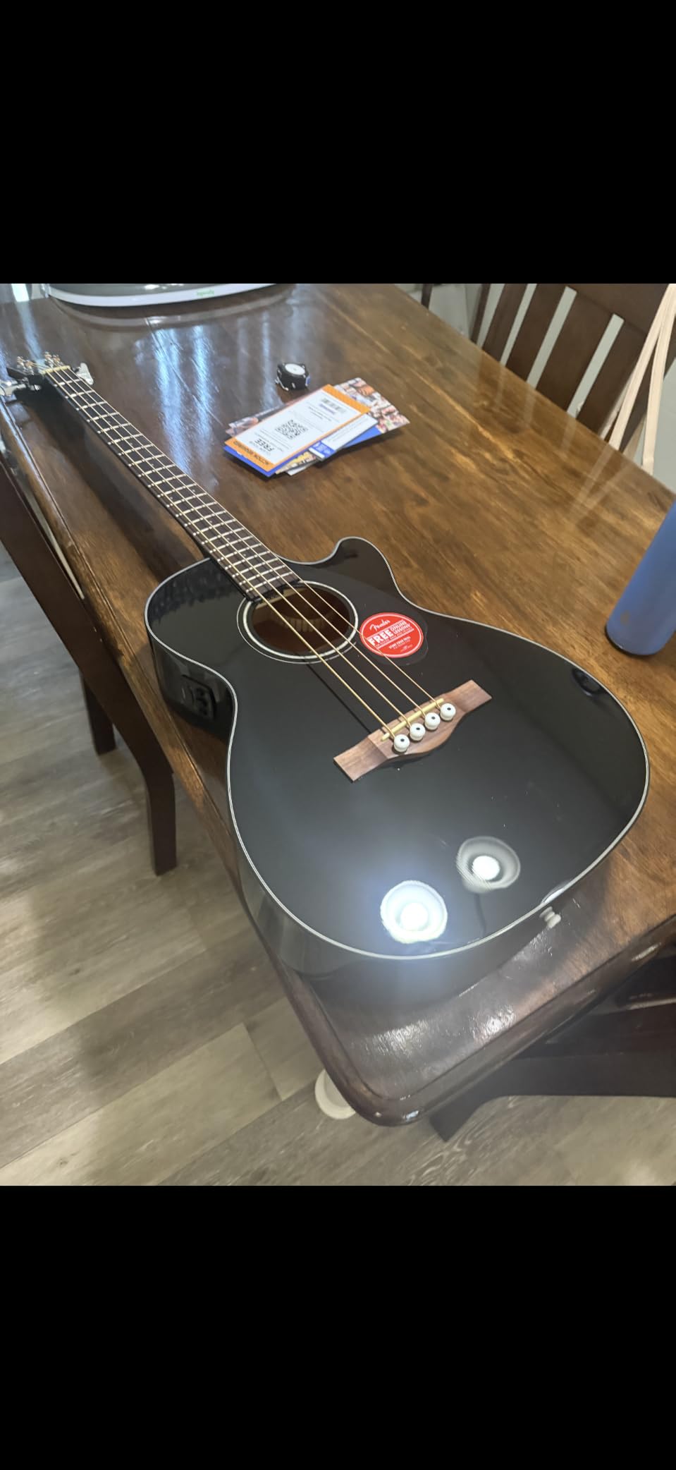 Fender Acoustic Bass Guitar 4-String with Fishman Bass Acoustic Guitar Pickup with Tuner and Equalizer, Classic Design with Rounded Walnut Fingerboard, Mahogany Construction, Spruce Top customer photo 1
