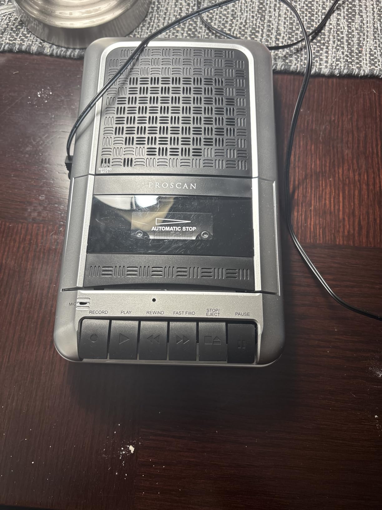 PROSCAN Cassette Player & Recorder with Microphone, Headphone Jack, Aux in, Black customer photo 2