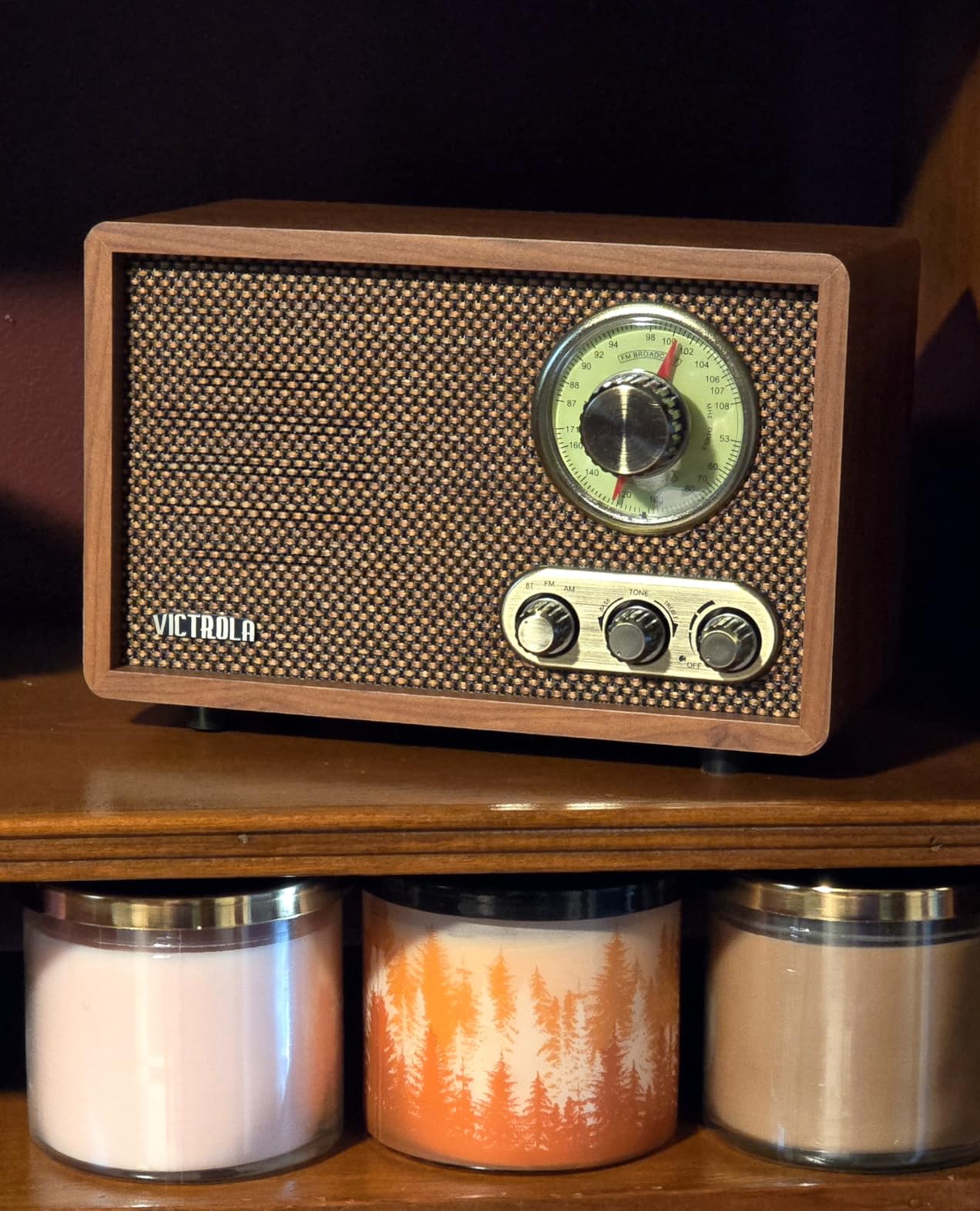 Victrola Willow - Retro Wood Bluetooth Radio, AM/FM - Espresso customer photo 1