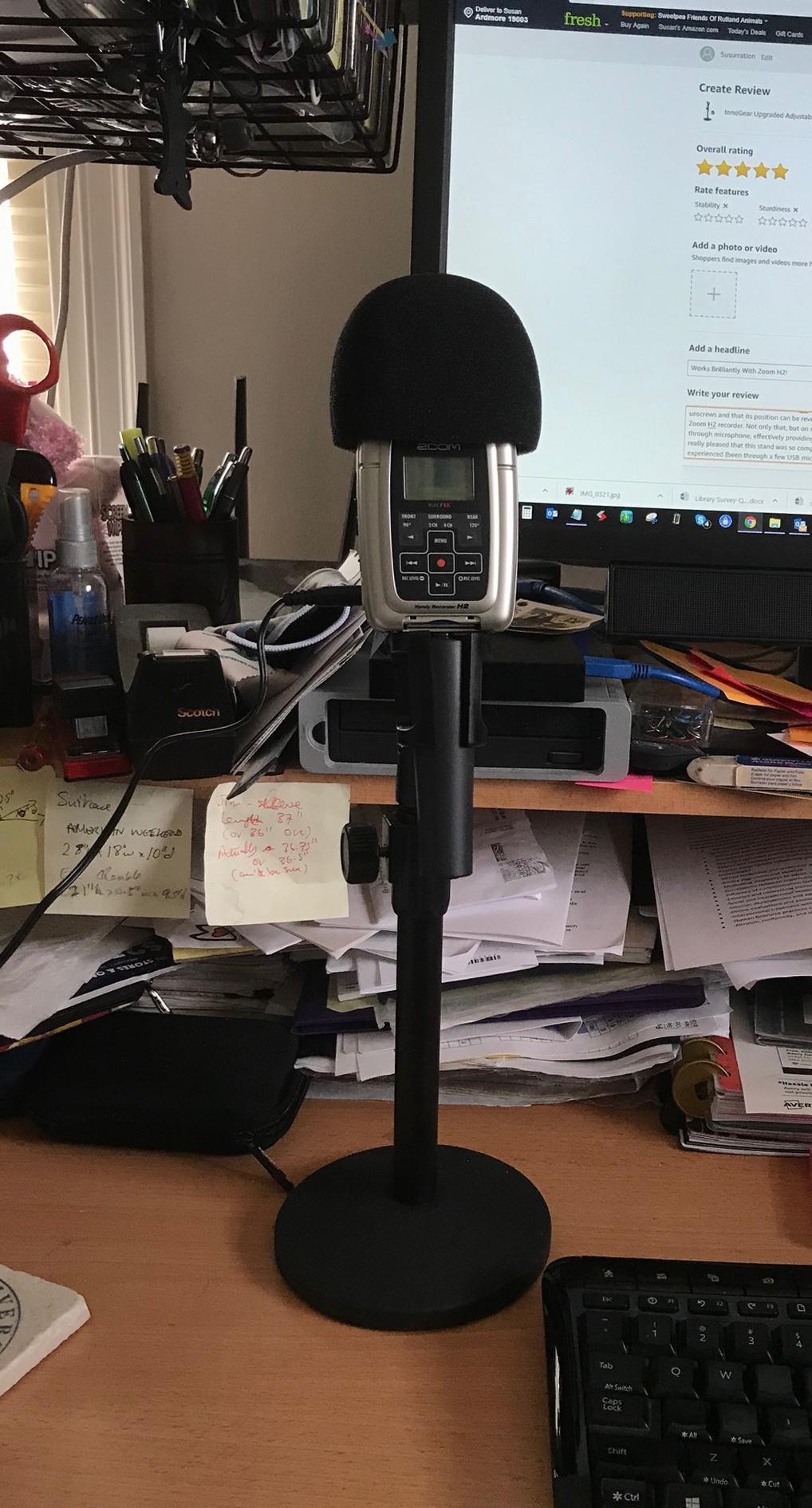InnoGear Desktop Microphone Stand Holder Mic Stand Desk Mount for Fifine | for Shure Blue Yeti, All-Metal Construction, Weighted Iron Base, Height Adjustable, 3.3lb Weight Capacity customer photo 1