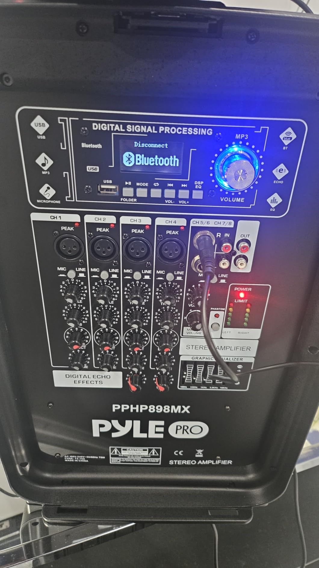 Pyle Karaoke PA Speaker Mixer System - 600 WATT 8-Channel Portable Bluetooth Wireless PA Speaker Powered Amplifier Kit with 8